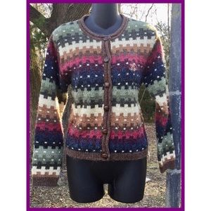 Geometric Striped Cardigan, sz S